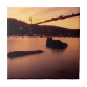 St Johns Bridge Sunset Tile