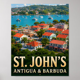 St. John's Caribbean Harbour and Island Charm Poster