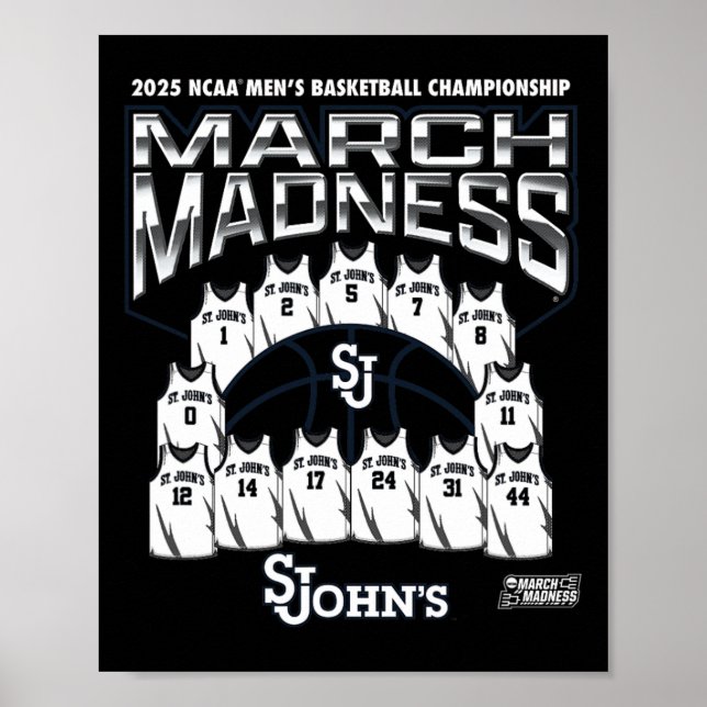 St. John's March Madness 2025 Men's Sketll Nil  Poster (Front)