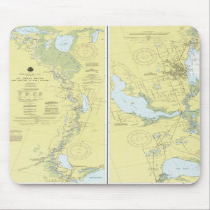 St. Johns River, Florida Nautical Chart Mouse Pad