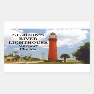 St John's River Lighthouse, Mayport Florida Rectangular Sticker