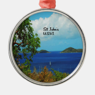 St. John's U.S.V.I. Metal Tree Decoration