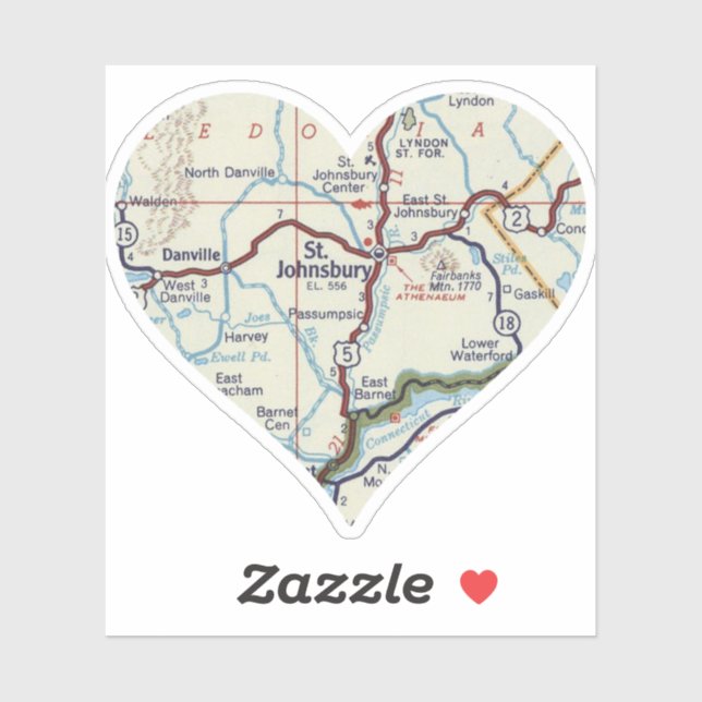 St. Johnsbury VT Retro Map (Sheet)