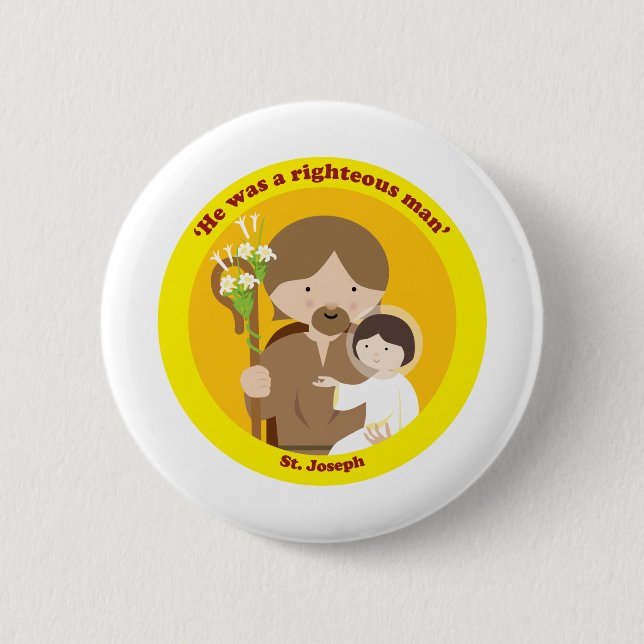 St. Joseph 6 Cm Round Badge (Front)