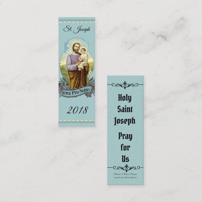St. Joseph Altar Feast Day Holy Card Favour (Front/Back)