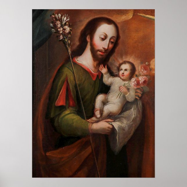 St Joseph and Infant Christ Poster (Front)