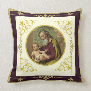 St. Joseph and the Child Jesus Catholic Cushion