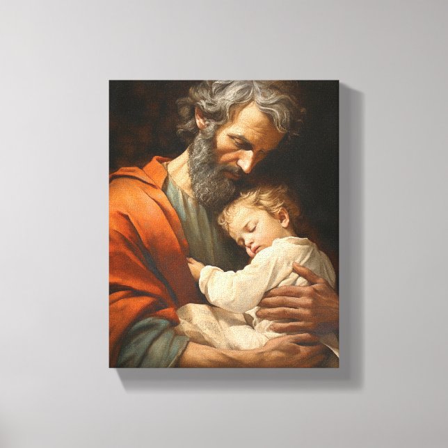 St. Joseph and the Child Jesus Religious Canvas Print (Front)