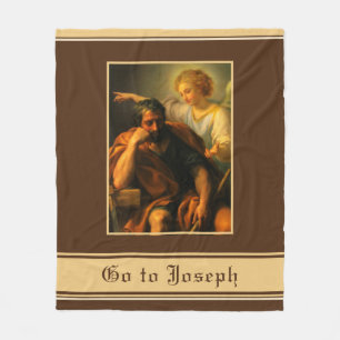 St. Joseph Baby Jesus Religious Catholic Prayer Fleece Blanket