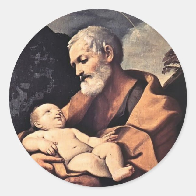 St Joseph by Guido Reni Classic Round Sticker (Front)