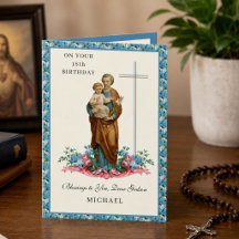 St. Joseph Catholic Godson 18th Birthday Card