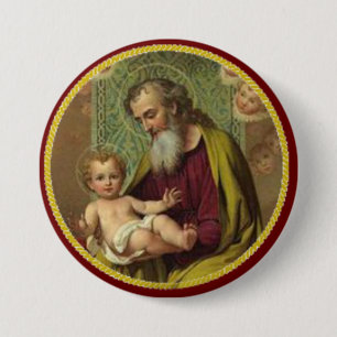 St. Joseph & Child Jesus 7.5 Cm Round Badge