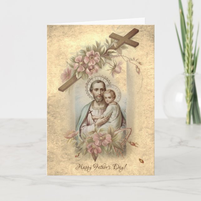 St. Joseph Child Jesus Father's Day Religious Card (Front)