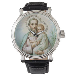 St. Joseph Child Jesus Traditional Lilies Watch