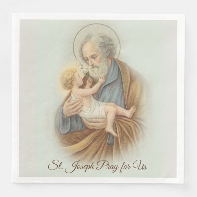 St. Joseph Day Child Jesus Feast Day Napkin (Front)