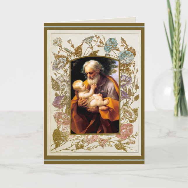 St. Joseph Day Child Jesus  Religious Vintage Card (Front)