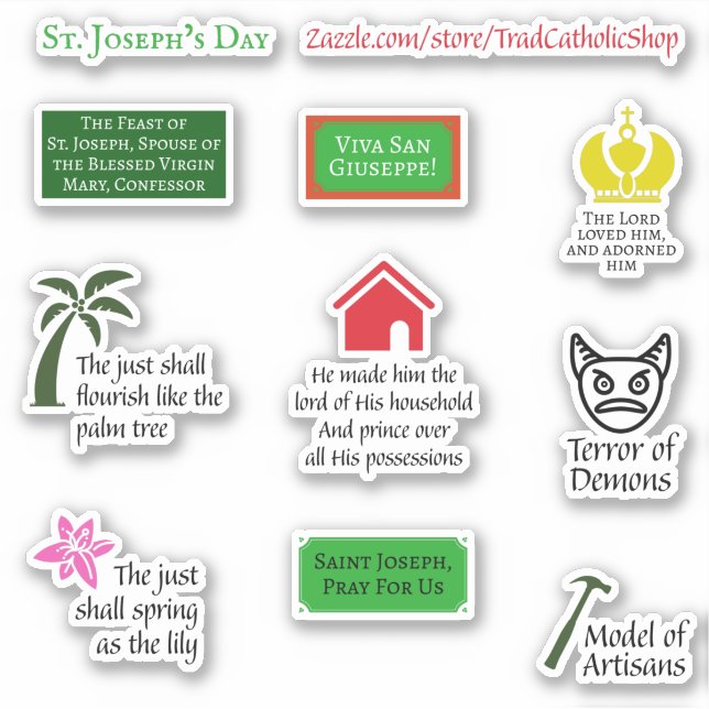 St. Joseph Day Illustrated 9-Piece Trad Catholic  (Front)