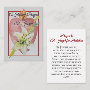 St. Joseph Family Prayer Holy Card Catholic Home