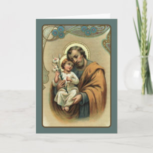 St. Joseph  FATHER'S DAY Baby Jesus Lily Card