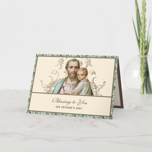 St. Joseph Fathers Day Jesus Religious Card (Front)