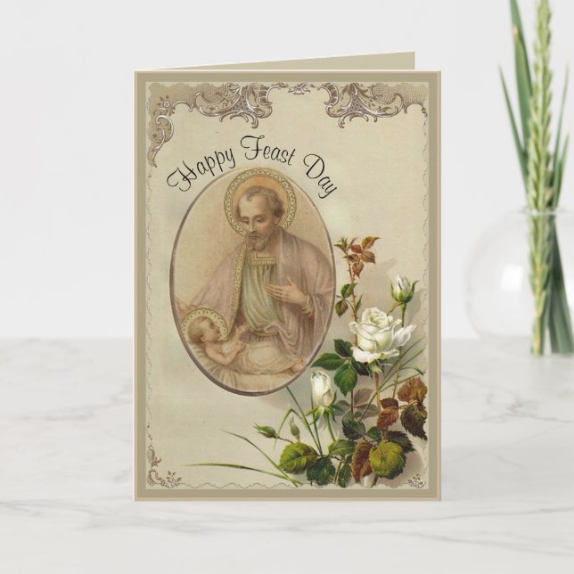 St. Joseph Feast Day Catholic Religious Card (Front)