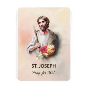 St. Joseph Feast Day Pray For Us Watercolor Magnet