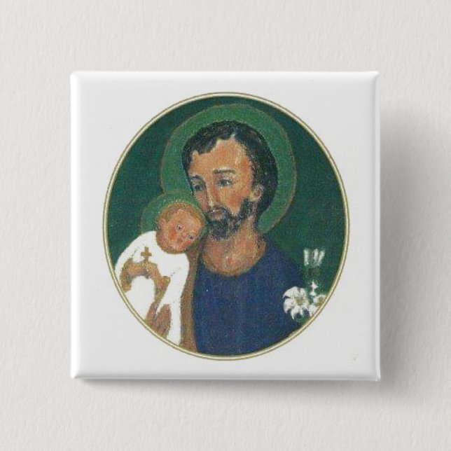 St. JOSEPH FOR THESE TIMES 15 Cm Square Badge (Front)