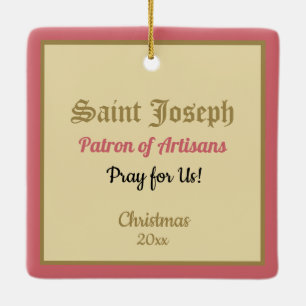 St. Joseph from a ‘Pilgrimage Card’ (Detail; B 01) Ceramic Ornament