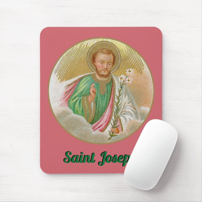 St. Joseph from a ‘Pilgrimage Card’ (Detail; B 01) Mouse Pad (With Mouse)