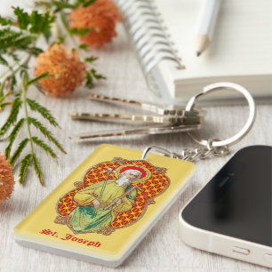 St. Joseph from a Trade Card (TC 01) Key Ring