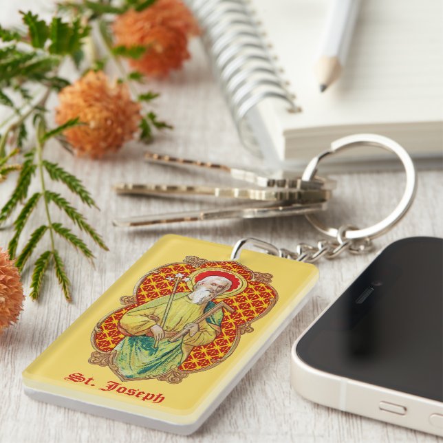 St. Joseph from a Trade Card (TC 01) Key Ring (Front Right)