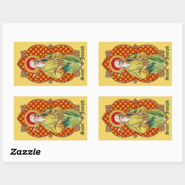 St. Joseph from a Trade Card (TC 01) Rectangular Sticker (Sheet)