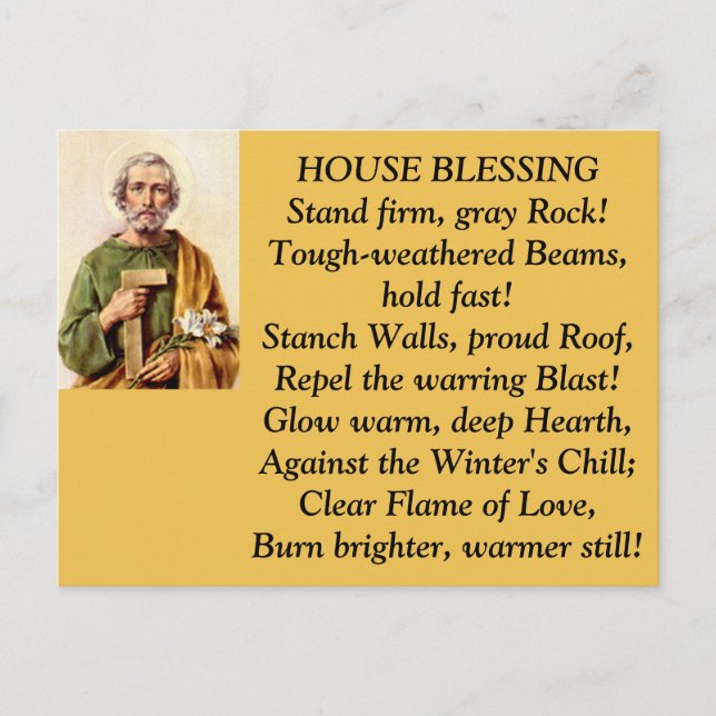 St. Joseph House Blessing Post Card (Front)