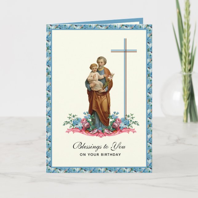 St. Joseph Jesus Birthday  Catholic Religious  Card (Front)