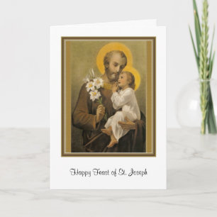 St. Joseph Jesus Feast Day Religious Prayer Holiday Card