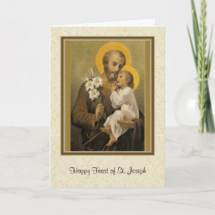 St. Joseph Jesus Feast Day Religious Prayer Holiday Card