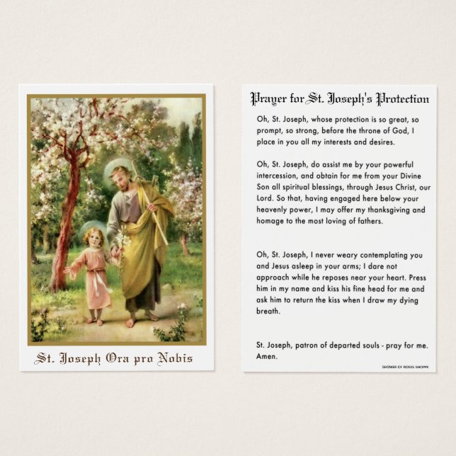 St. Joseph Jesus Protection Prayer Catholic (Front & Back)