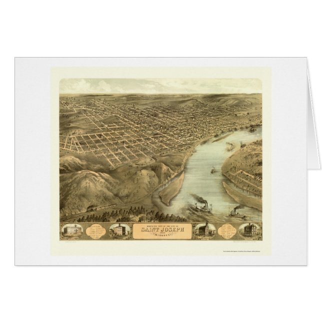 St. Joseph, MO Panoramic Map - 1868 (Front Horizontal)