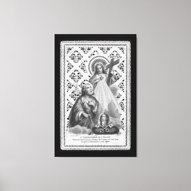 St. Joseph, Papal Symbols, and the SHJ (LT 02) Can Canvas Print (Front)