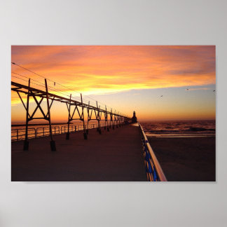 St. Joseph Pier Light, Michigan Poster