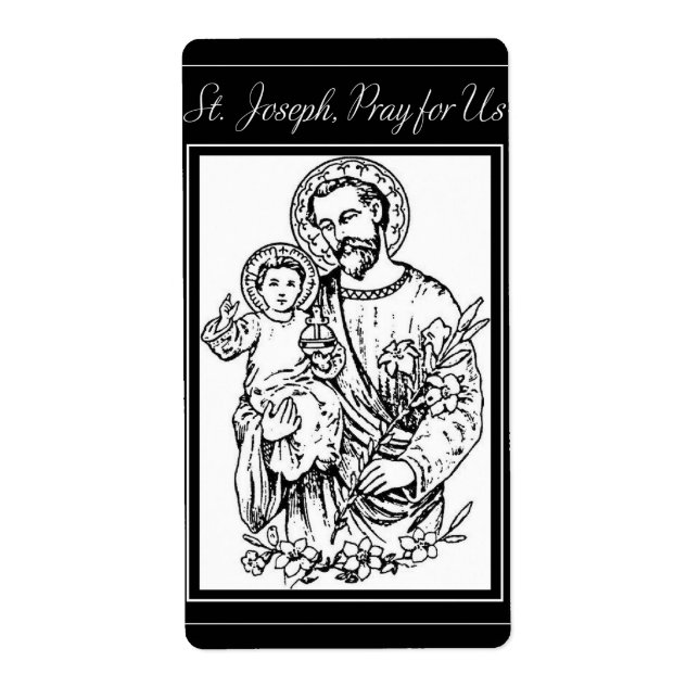 St. Joseph Pray for Us Black,  White, Catholic (Front)