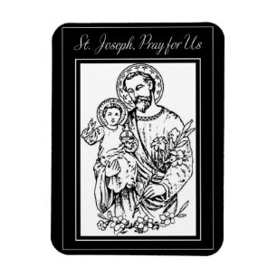 St. Joseph Pray for Us Black,  White, Catholic Magnet