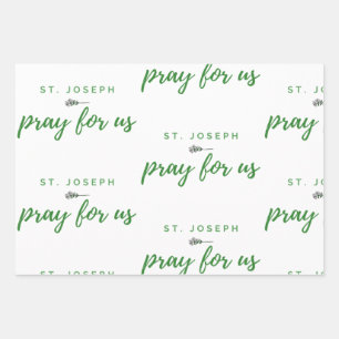 St. Joseph Pray for Us Wrapping Paper Sheet