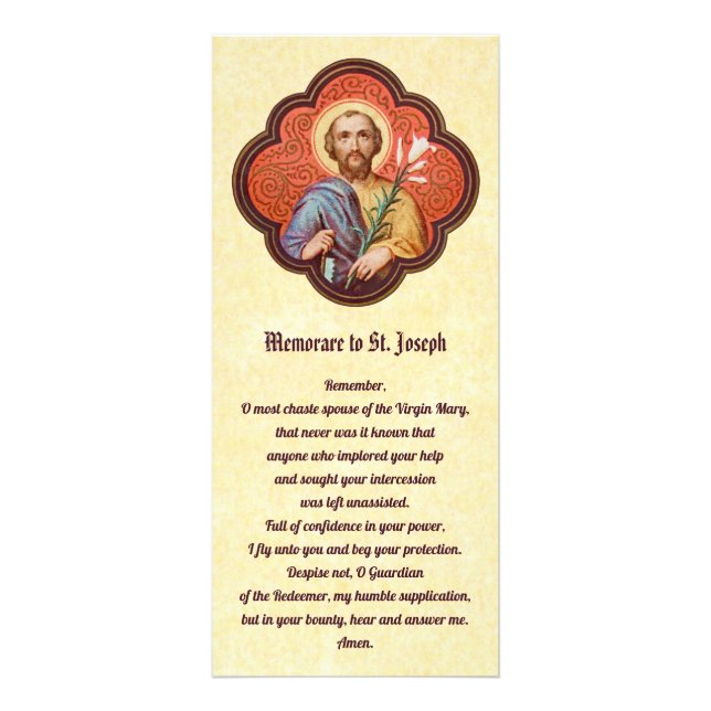 St. Joseph Rack Card with Memorare & Litany (Front)