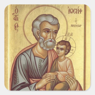St. Joseph the Betrothed Orthodox Icon Square Sticker