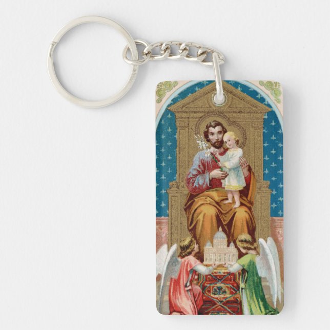St. Joseph, Toddler CC, Angels with Vatican Model Key Ring (Front)