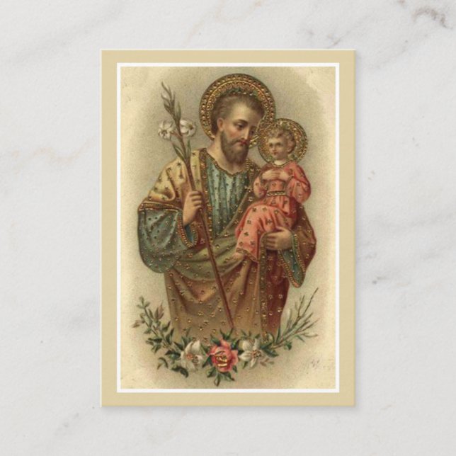 St. Joseph Wedding Favour Prayer Card Religious  (Front)