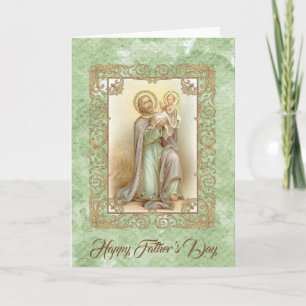 St. Joseph with Baby Jesus Watercolor Card