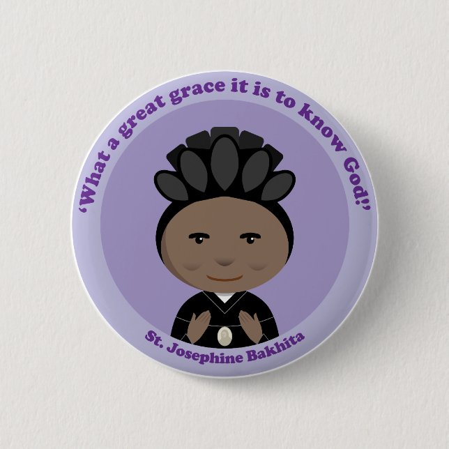 St. Josephine Bakhita 6 Cm Round Badge (Front)