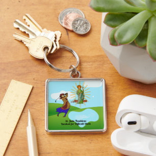 St. Jude Thaddeus & Intrepid Female Golfer Key Ring